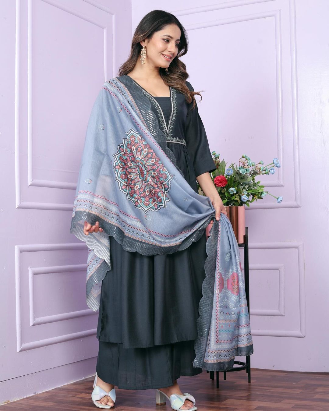 Dark Green Color Designer Floor Length Salwar Suit